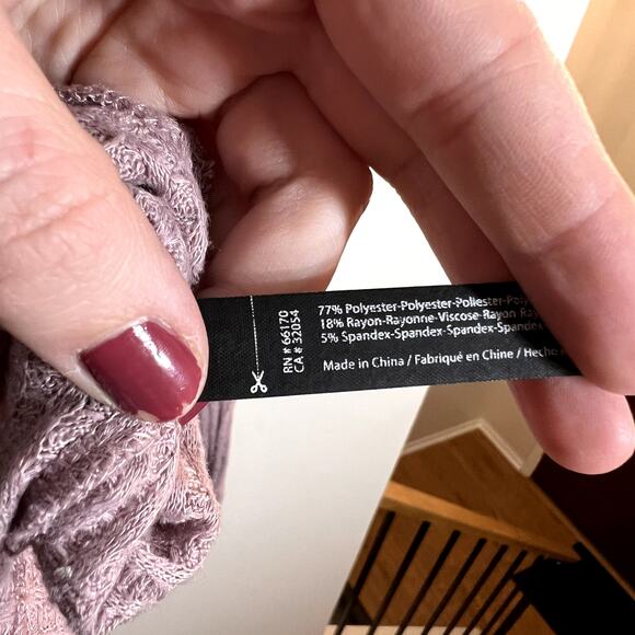 Urban Outfitters Mauve Waffle Knit Long Sleeve LAST CALL - Picture 3 of 4